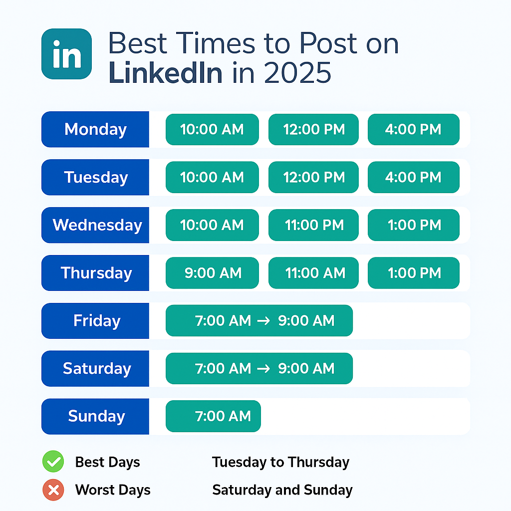 Best Times to post on LinkedIn